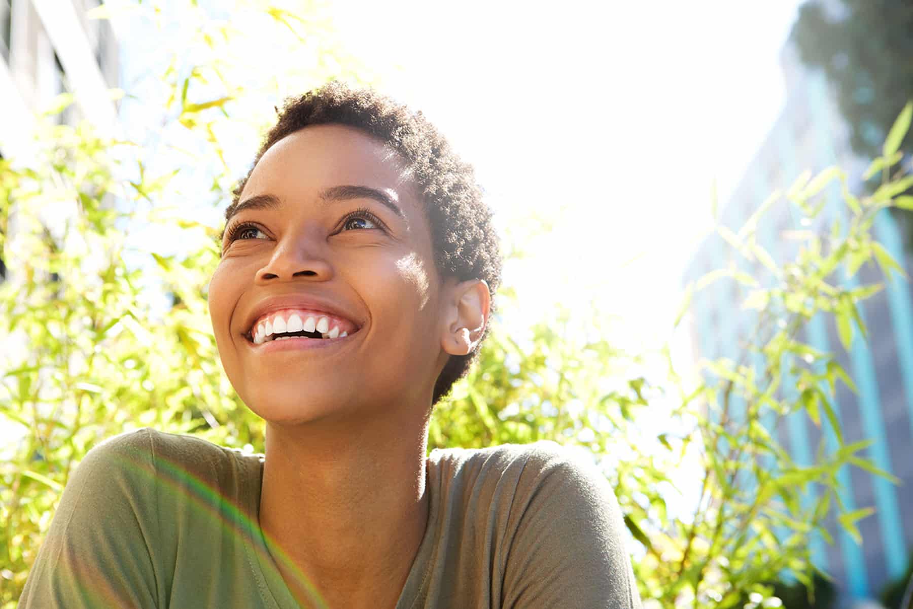 Woman smiling after getting cosmetic dental bonding in Murfreesboro, TN